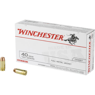 Winchester .40 S&W USA Full Metal Jacket 165 Grain 50/Box