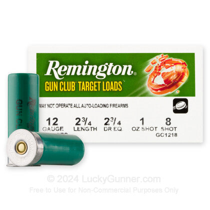 Remington 12 Gauge Gun Club Target Loads #8 1 oz 2.75 in 250/Box [Item 4899]