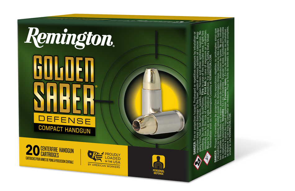 Remington .380 ACP/Auto Golden Saber Defense Compact Brass Jacket Hollow Point 102 Grain 20/Box