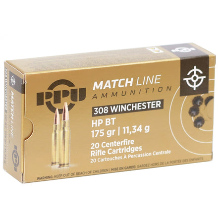 Prvi Partizan .308 Win / 7.62x51mm Match Hollow Point Boat Tail 175 Grain 20/Box