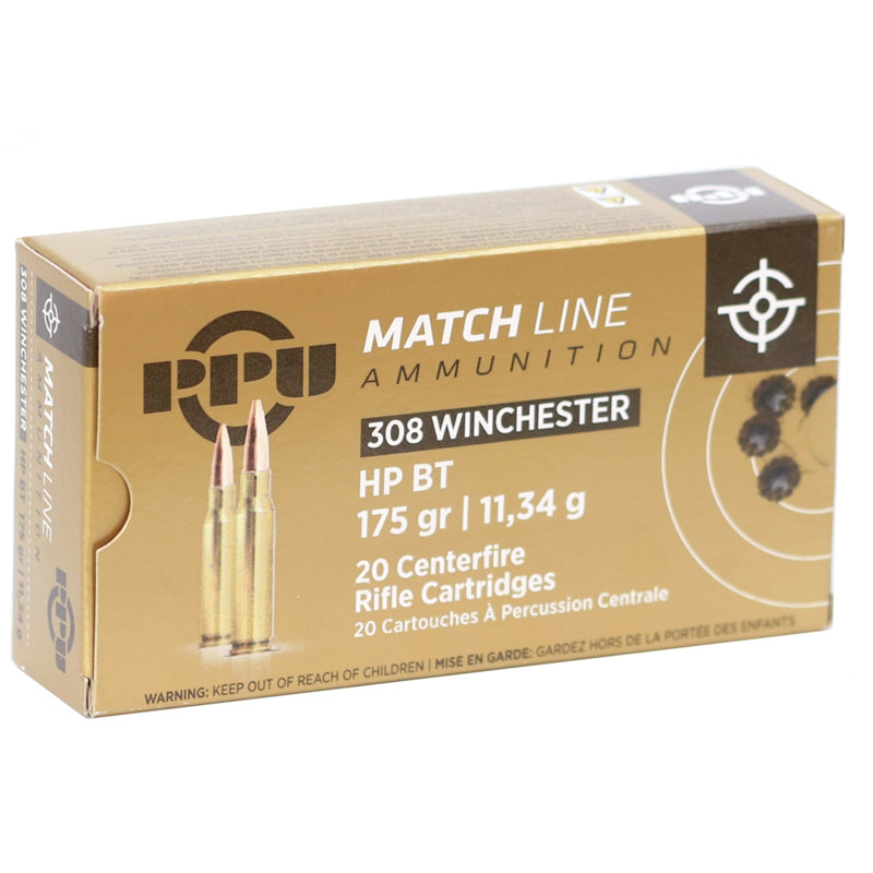 Prvi Partizan .308 Win / 7.62x51mm Match Hollow Point Boat Tail 175 Grain 20/Box
