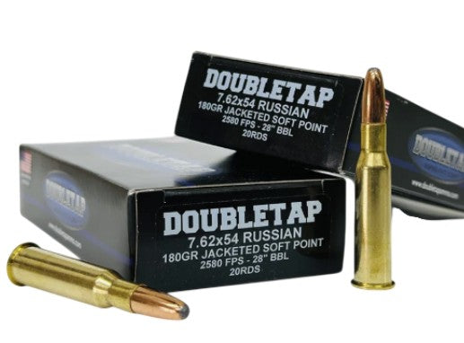 DoubleTap 7.62x54mmR DT Long Gun Jacketed Soft Point 180 Grain 20/Box