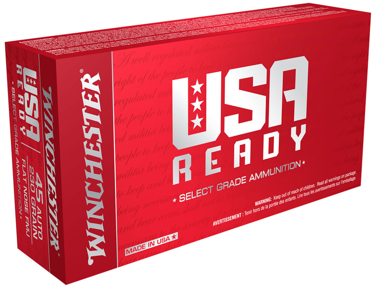 Winchester .45 ACP/Auto USA Ready Full Metal Jacket Flat Nose 230 Grain 50/Box