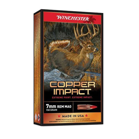 Winchester 7mm Remington Mag COPPER IMPACT Copper Extreme Point Lead-Free 150 Grain 20/Box