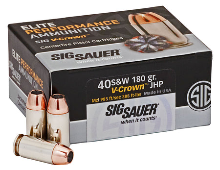 Sig Sauer .40 S&W Elite Performance V Crown Jacketed Hollow Point 180 Grain 50/Box