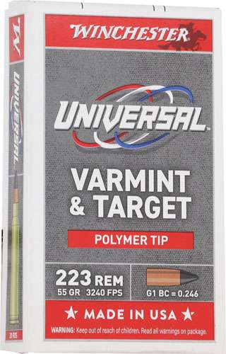 Winchester .223 Remington Varmint and Target Polymer Tip 55 Grain 20/Box