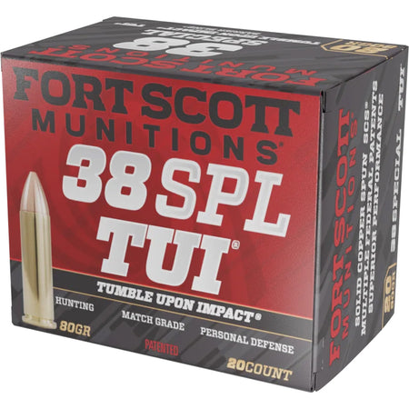 Fort Scott Munitions .38 Special Tumble Upon Impact (TUI) Solid Copper Spun 80 Grain 20/Box