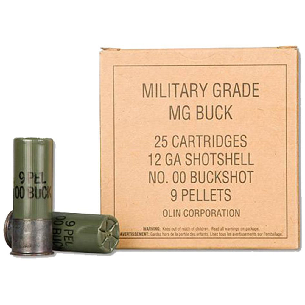 Winchester 12 Gauge Military Grade Buffered Buckshot Value Pack Defense//Hunting 00 Buck 1-1/8 oz 2.75 in 25/Box