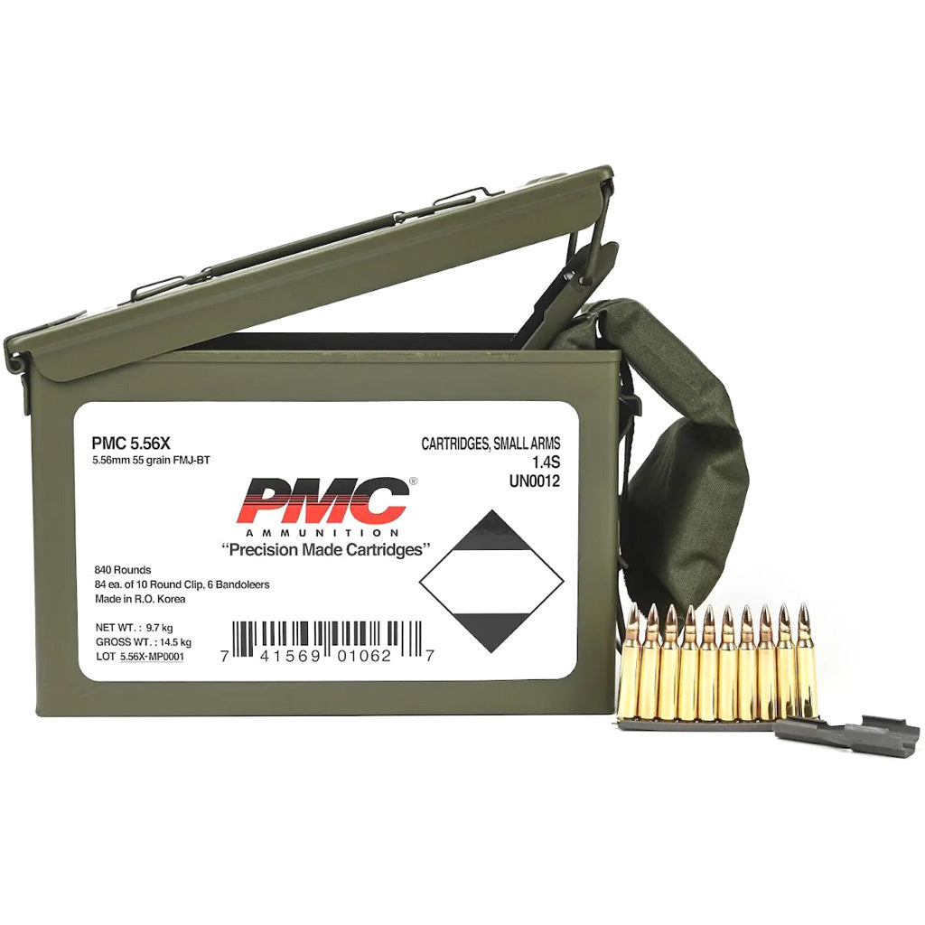 PMC 5.56x45mm NATO  Full Metal Jacket Boat Tail 55 Grain 840/Box