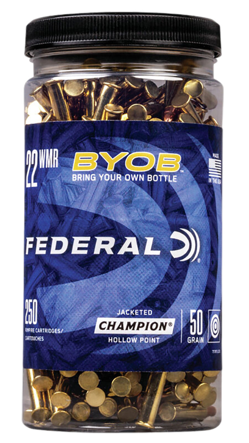 Federal .22 Magnum / WMR Champion Training BYOB Jacketed Hollow Point 50 Grain 250/Box