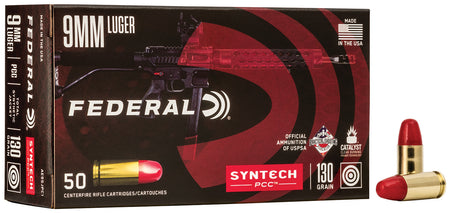 Federal 9mm Luger / Parabellum Syntech PCC Total Syntech Jacket Flat Nose 130 Grain 50/Box