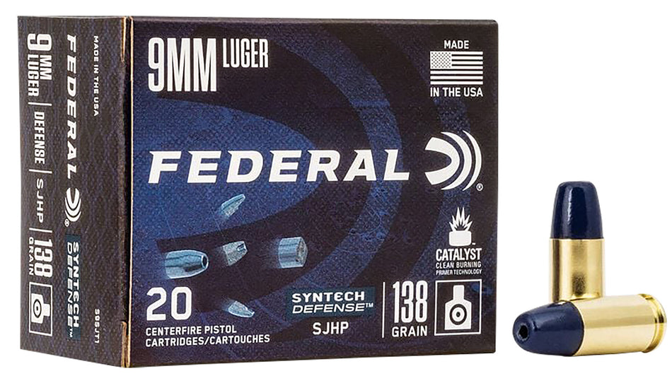 Federal 9mm Luger / Parabellum Syntech Defense Segmented Jacketed Hollow Point 138 Grain 20/Box
