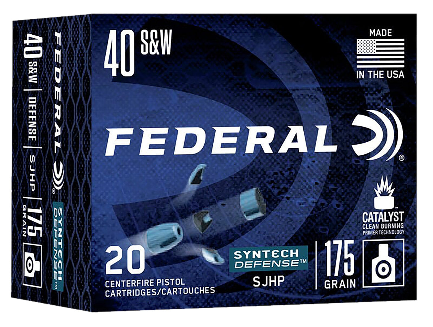 Federal .40 S&W Syntech Defense Segmented Jacketed Hollow Point 175 Grain 20/Box