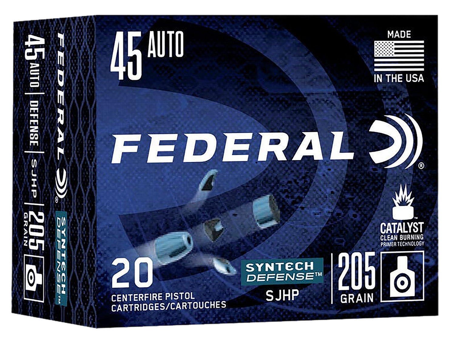 Federal .45 ACP/Auto Syntech Defense Segmented Jacketed Hollow Point 205 Grain 20/Box