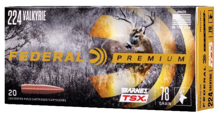 Federal .224 Valkyrie Premium Barnes TSX 78 Grain 20/Box