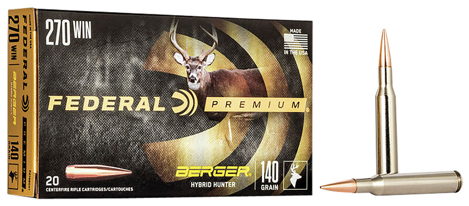Federal .270 Winchester Premium Berger Hybrid Hunter 140 Grain 20/Box
