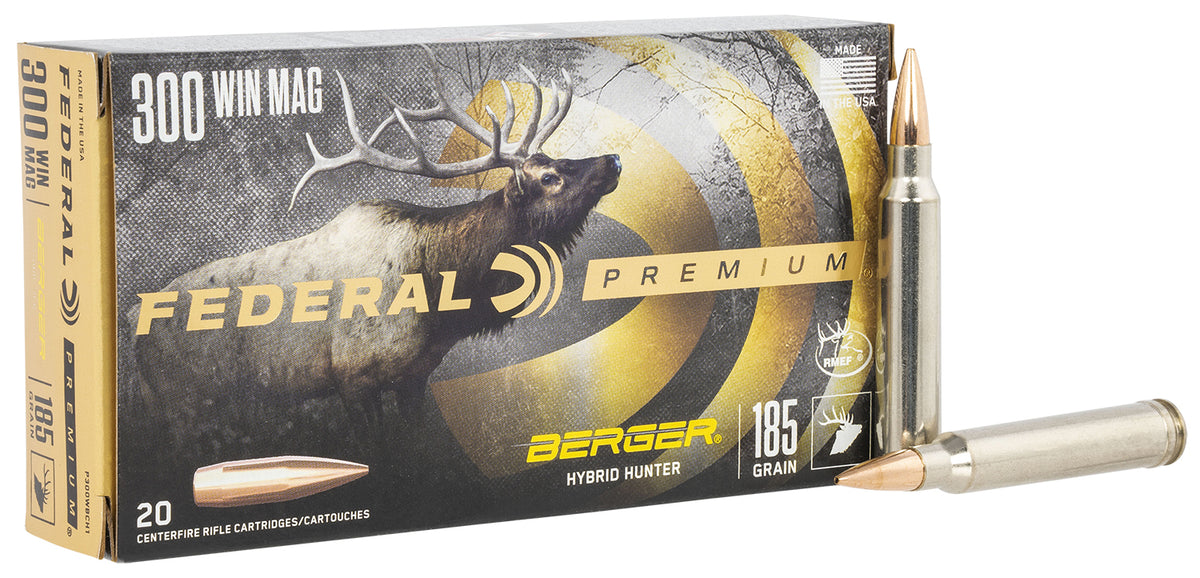 Federal .300 Winchester Mag Premium Berger Hybrid Hunter 185 Grain 20/Box