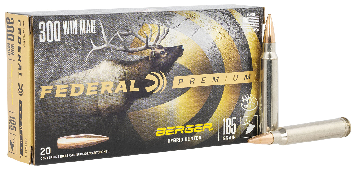 Federal .300 Winchester Mag Premium Berger Hybrid Hunter 185 Grain 20/Box