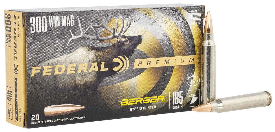 Federal .300 Winchester Mag Premium Berger Hybrid Hunter 185 Grain 20/Box