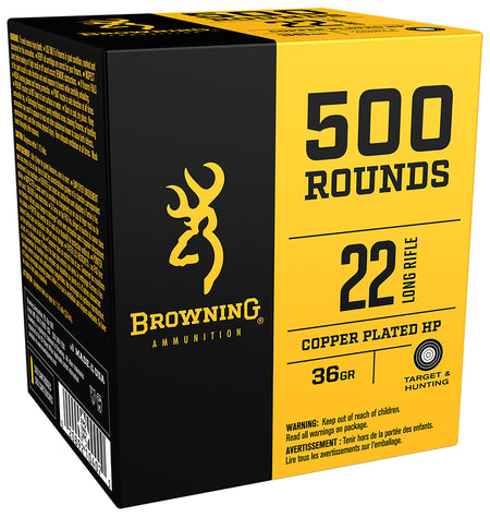 Browning .22 Long Rifle  Copper Plated Hollow Point 36 Grain 1000/Box