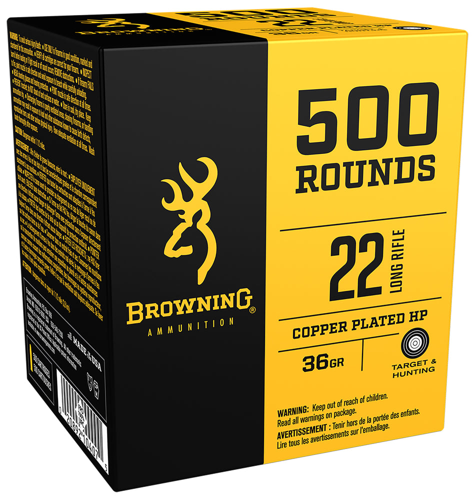 Browning .22 Long Rifle  Copper Plated Hollow Point 36 Grain 1000/Box