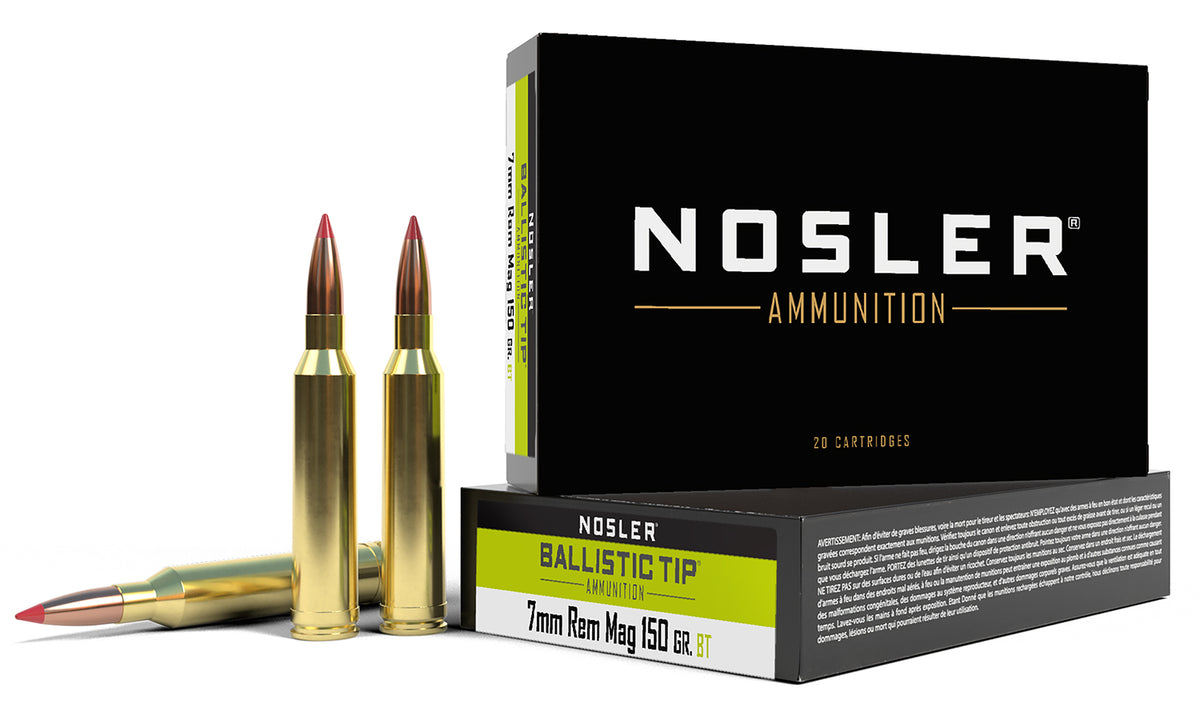 Nosler 7mm Remington Mag  Spitzer Ballistic Tip 150 Grain 20/Box