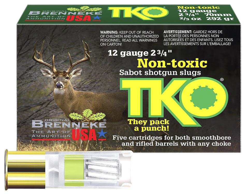 Brenneke 12 Gauge Tin KnockOut Hunting Slug 2/3 oz 2.75 in 5/Box [Item 5093]