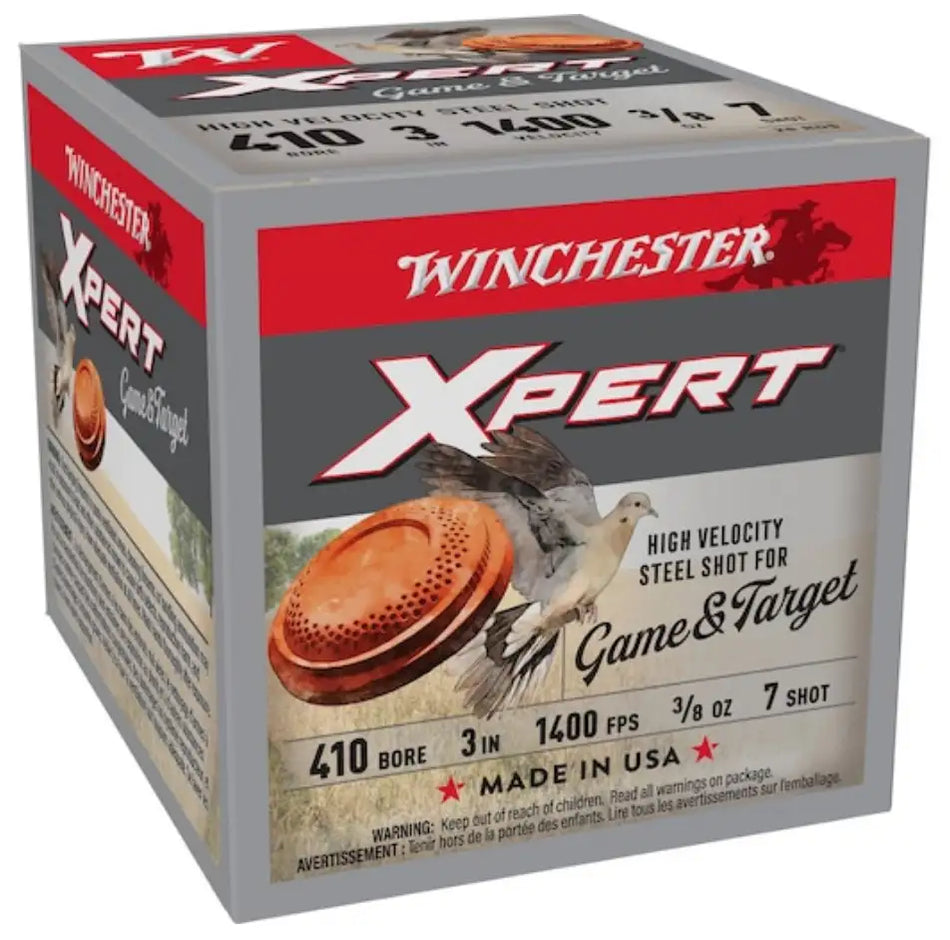WINCHESTER 410 GA 3" #7 XPERT HV STEEL GAME 3/8 OZ 25 RD/BX 10 BX/CS