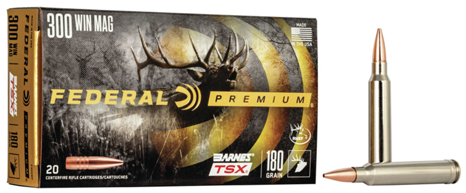 Federal .300 Winchester Mag Premium Barnes TSX 180 Grain 20/Box