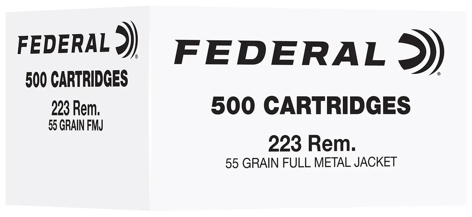 FEDERAL 223 REM 55GR FMJ 500RD/BX 2BX/CS