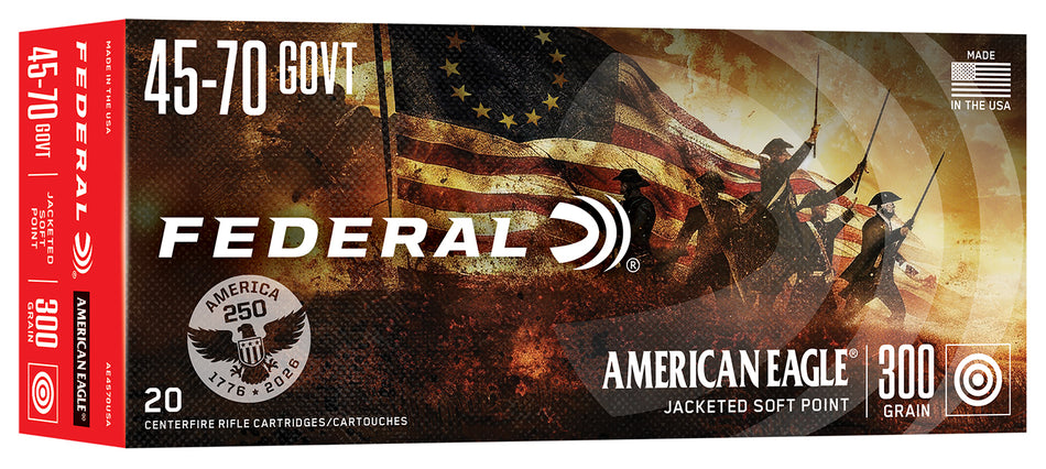 FEDERAL 45-70 GOVT 300GR SOFT POINT 250TH 20RD/BX 10BX/CS