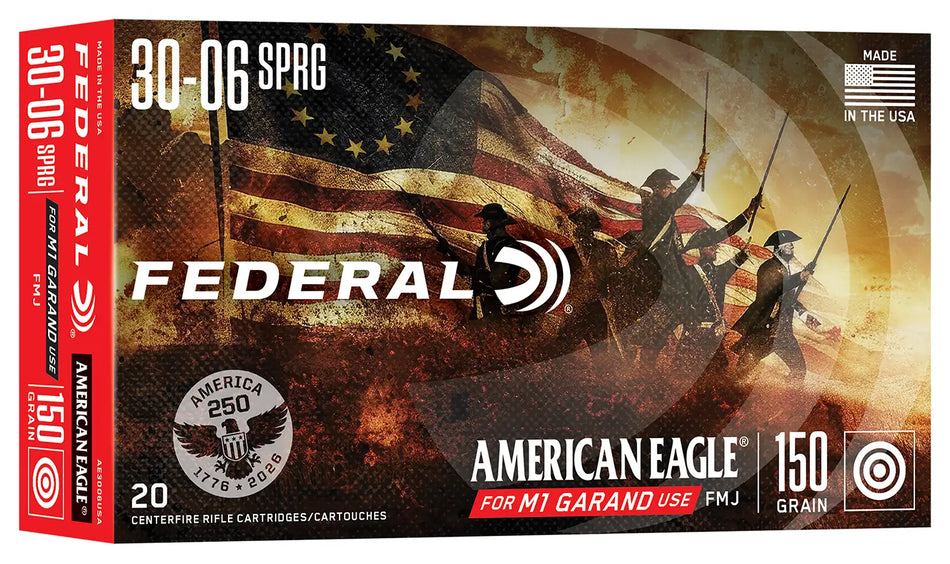 FEDERAL 30-06 SPRINGFIELD 150GR FMJ 250TH 20RD/BX 10BX/CS