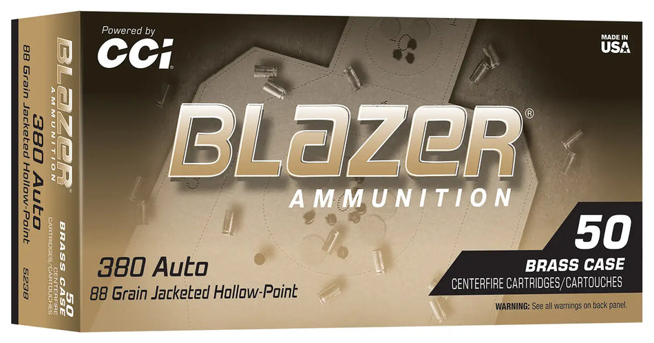 CCI 380 AUTO 98GR BLAZER BRASS JHP 50RD/BX 10BX/CS
