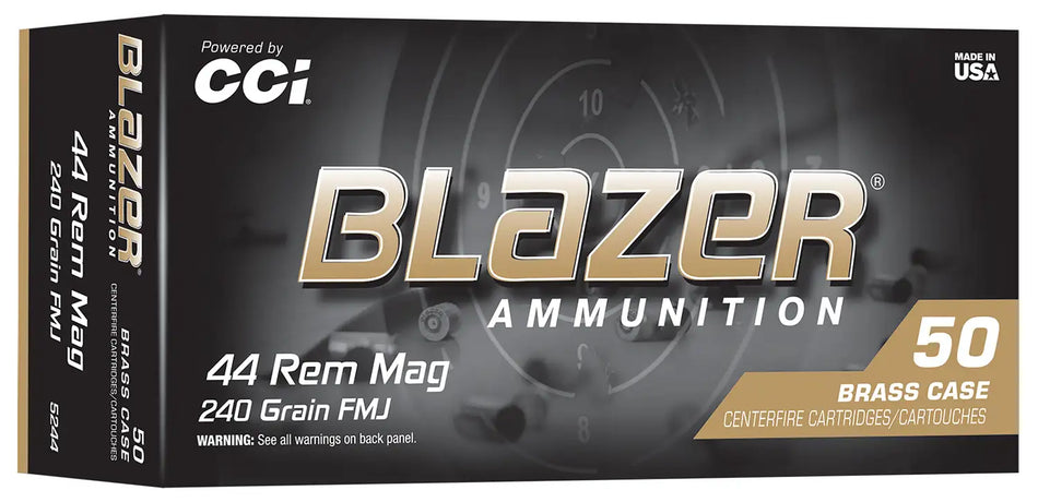 CCI 44 REM MAG 240GR FMJ BLAZER BRASS 50RD/BX 10BX/CS