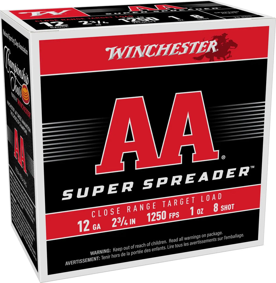 WINCHESTER 12 GA 2-3/4" #8 AA SPREADER 1 OZ 25RD/BX 10BX/CS