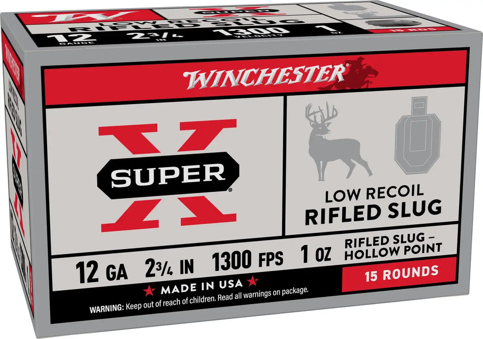 WINCHESTER 12 GA 2-3/4" SUPER-X 15-PACK LOW RECOIL 1 OZ 15RD/BX 10BX/CS
