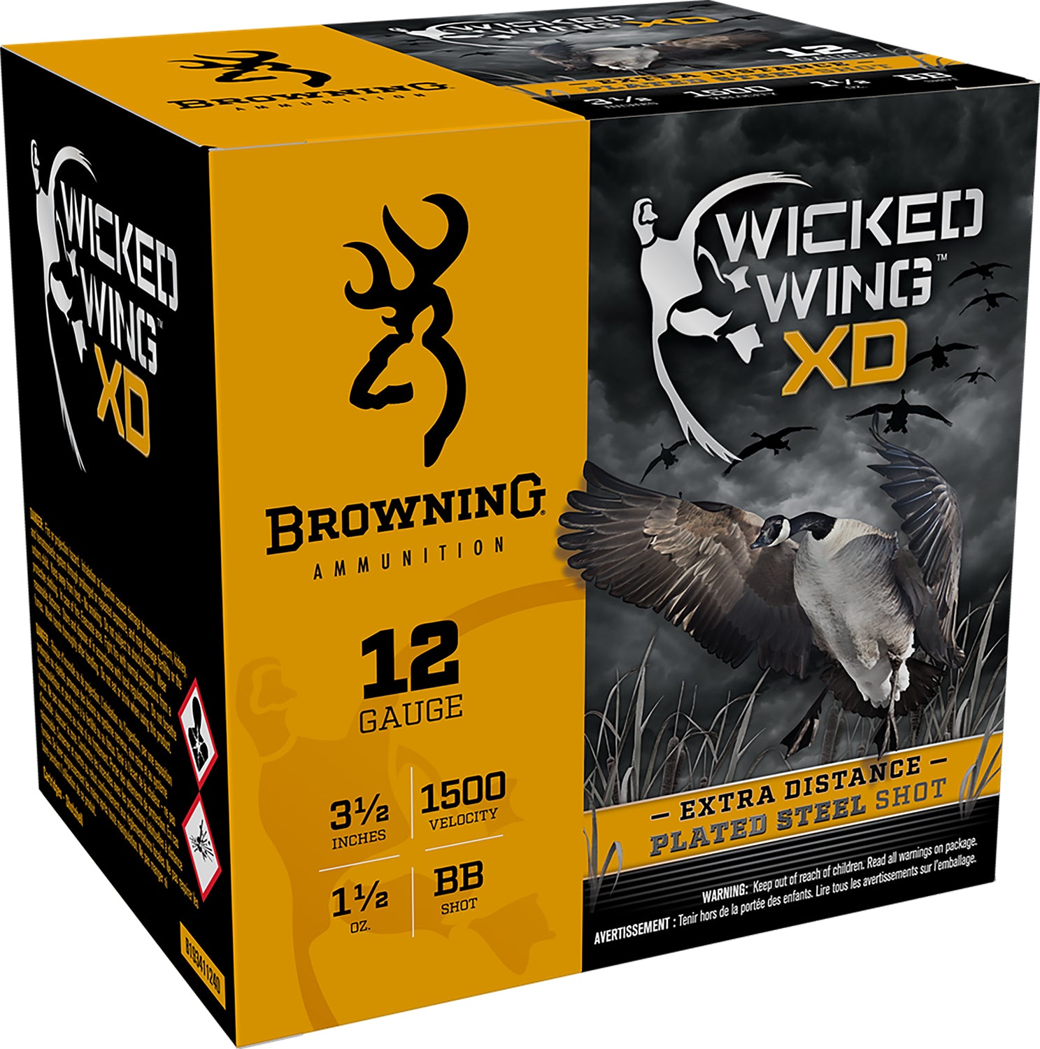 Browning 12 Gauge Wicked Wing XD Waterfowl Extra Distance BB 1-1/2 oz 3.5 in 25/Box