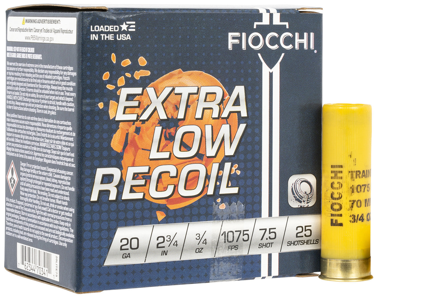 Fiocchi 20 Gauge Exacta Target Low Recoil Trainer #7.5 3/4 oz 2.75 in 25/Box
