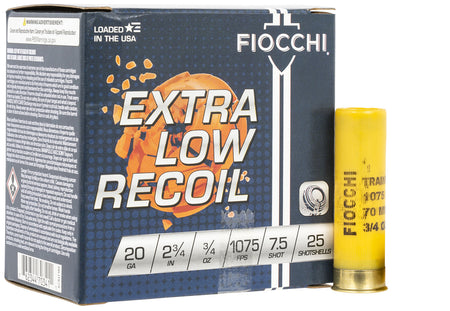Fiocchi 20 Gauge Exacta Target Low Recoil Trainer #7.5 3/4 oz 2.75 in 25/Box