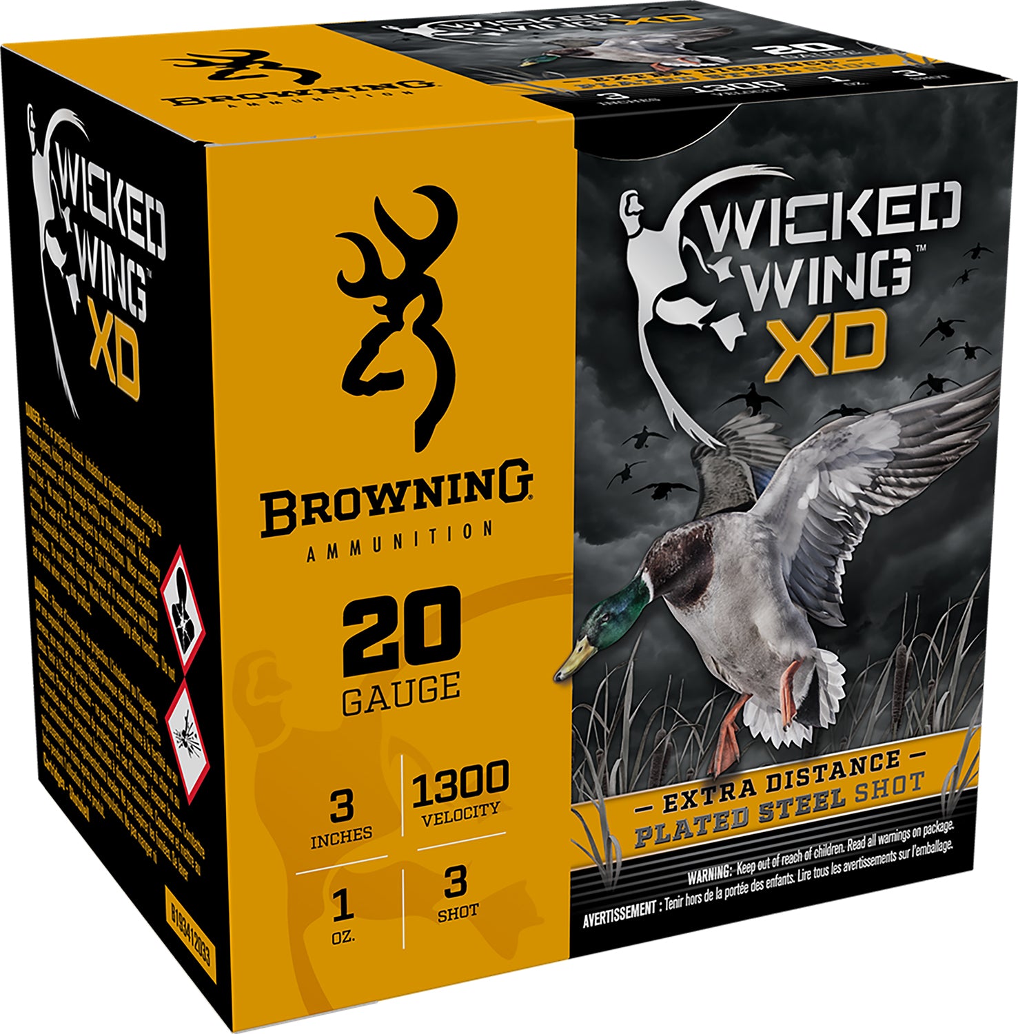 Browning 20 Gauge Wicked Wing XD Extra Distance #3 1 oz 3 in 25/Box