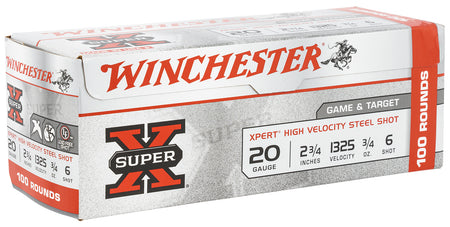 Winchester 20 Gauge Xpert Game & Target HIgh Velocity #6 3/4 oz 2.75 in 100/Box