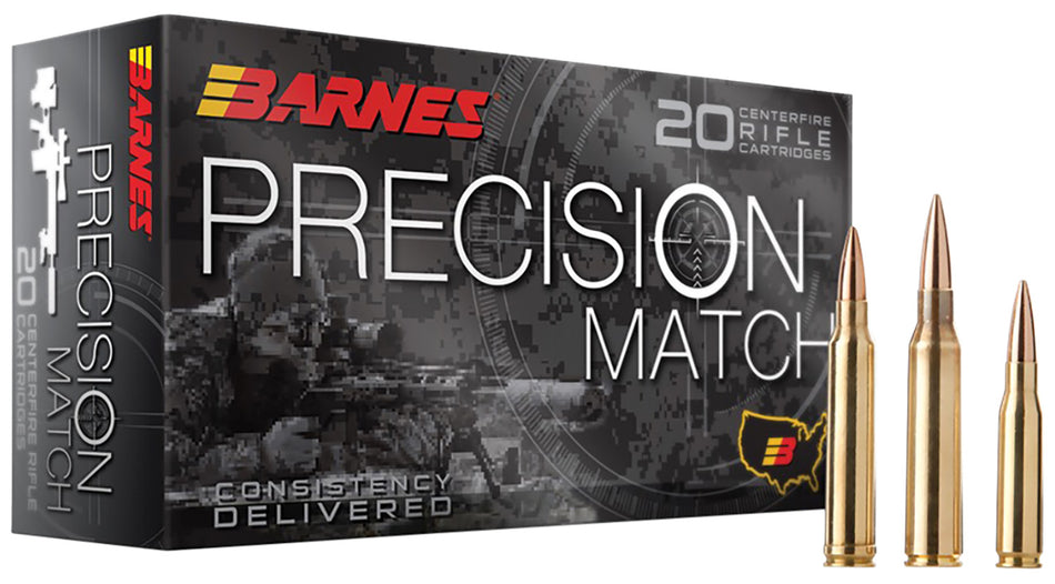 Barnes 6.5mm Grendel Precision Match Burner Open Tip Match Boat Tail 120 Grain 20/Box