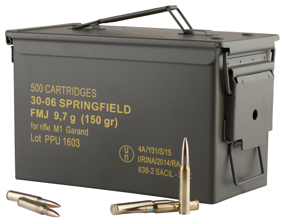 Prvi Partizan .30-06 Springfield (M1 Garand) Ammo Can Full Metal Jacket 150 Grain 25/Box
