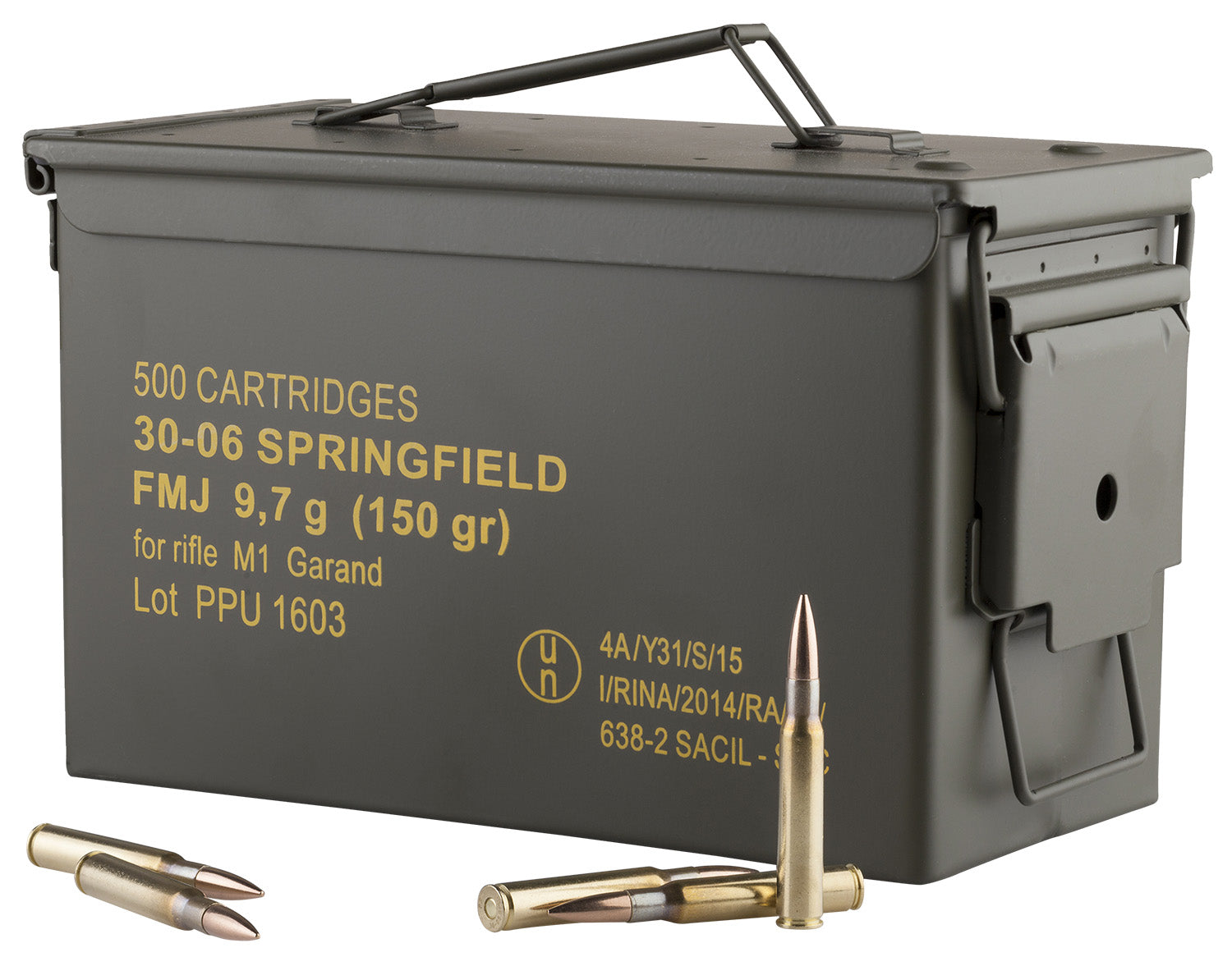 Prvi Partizan .30-06 Springfield (M1 Garand) Ammo Can Full Metal Jacket 150 Grain 25/Box