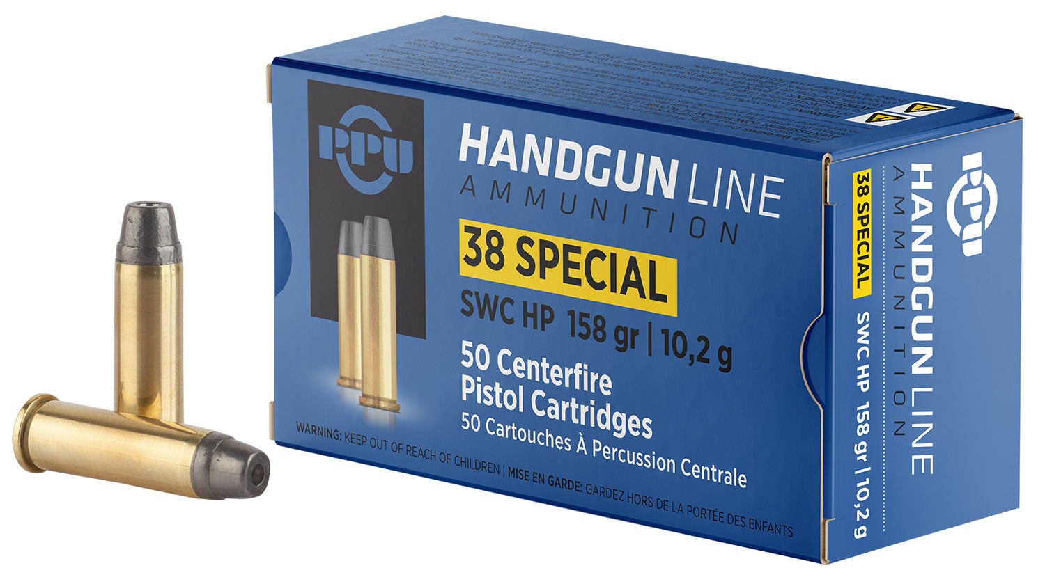 Prvi Partizan .38 Special Handgun Semi Wadcutter Hollow Point 158 Grain 50/Box