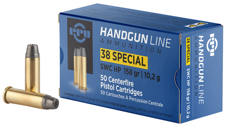 Prvi Partizan .38 Special Handgun Semi Wadcutter Hollow Point 158 Grain 50/Box