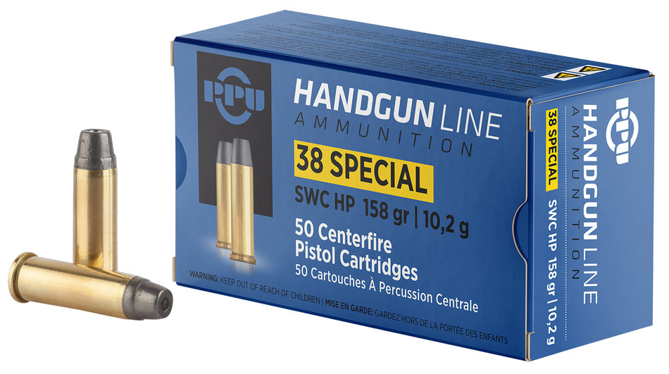 Prvi Partizan .38 Special Handgun Semi Wadcutter Hollow Point 158 Grain 50/Box