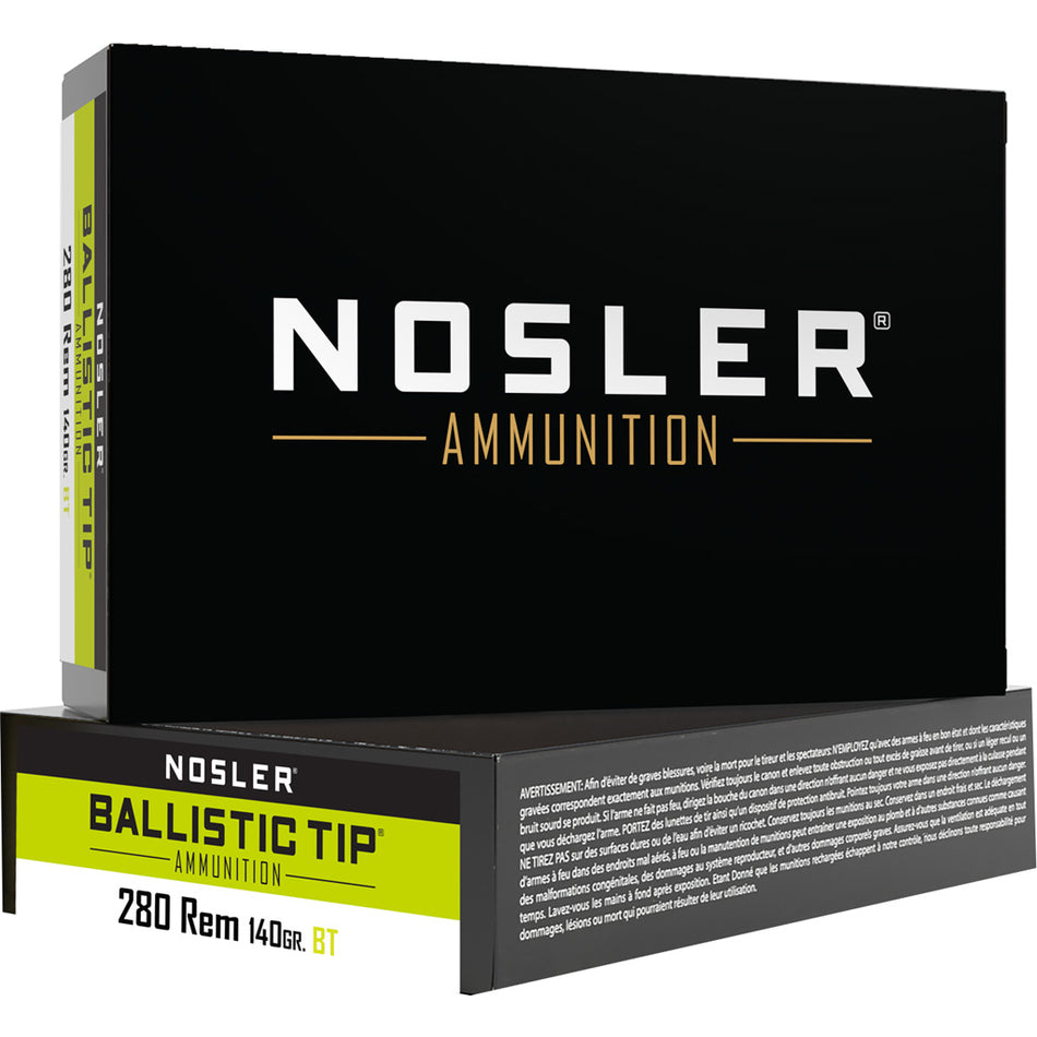 Nosler .280 Remington Hunting Spitzer Ballistic Tip 140 Grain 20/Box