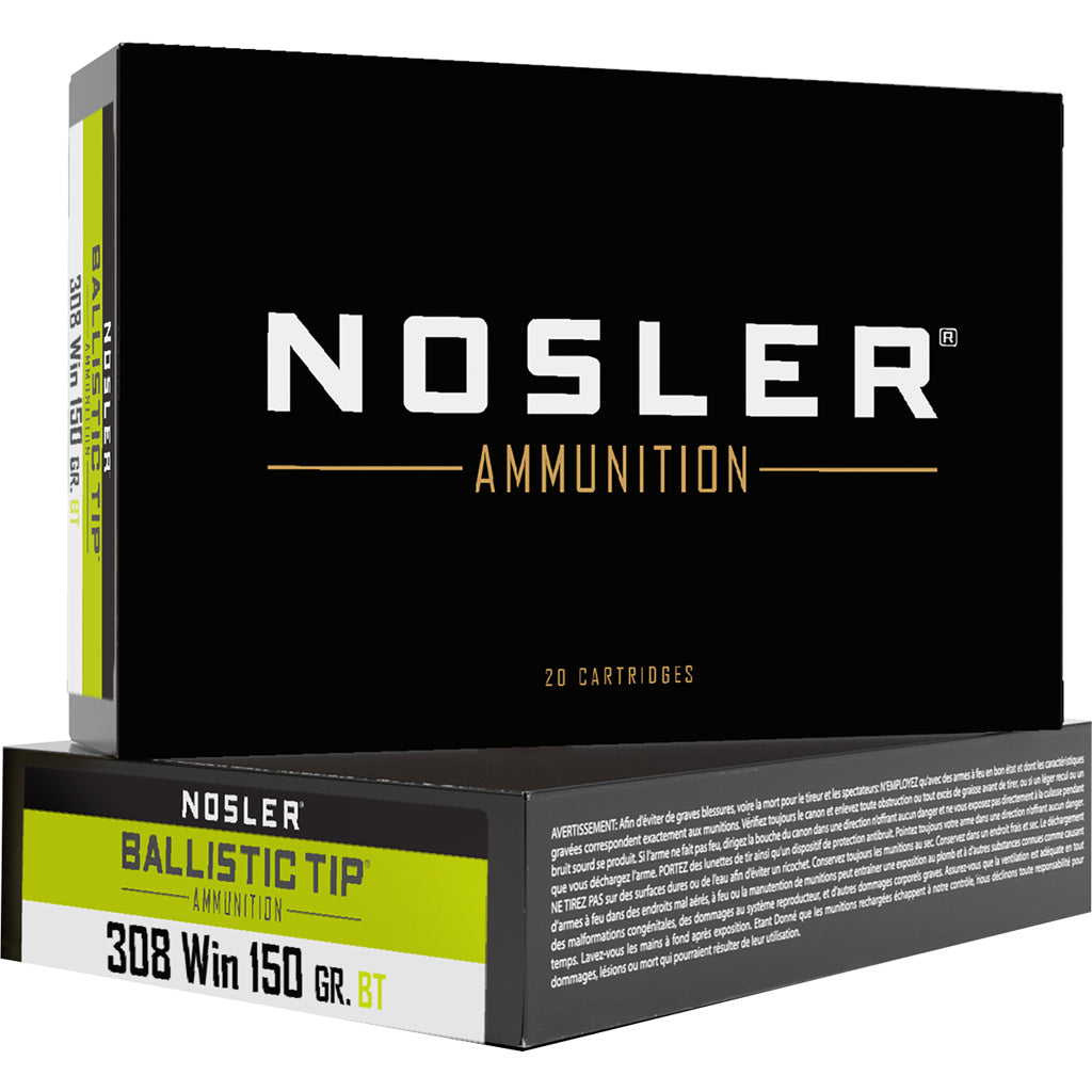 Nosler .308 Win / 7.62x51mm  Spitzer Ballistic Tip Varmint 150 Grain 20/Box