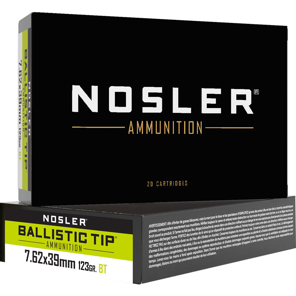 Nosler 7.62x39mm  Spitzer Ballistic Tip 123 Grain 20/Box